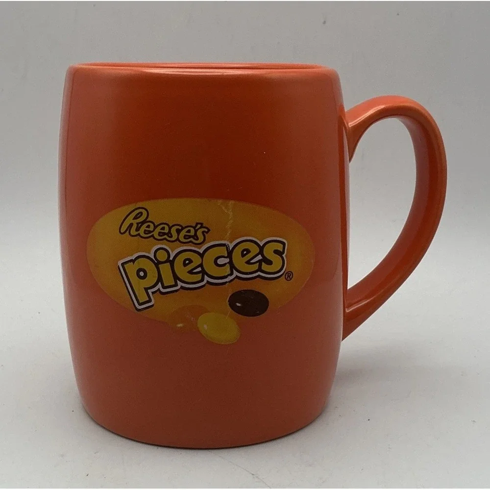 Vintage 2005 Reese's Pieces Orange Coffee Mug Jaxxi Hershey's Cool To Be Sweet